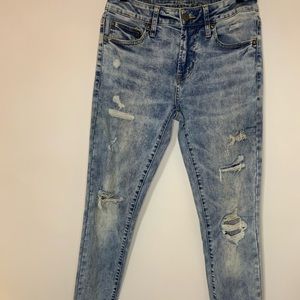 American Eagle ripped blue skinny jeans for boys